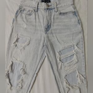 WOMENS AEROPOSTALE JEANS RIPPED HOLES SIZE 2 measures waist 28 inseam 25.5 in